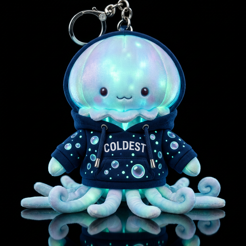 Jellyfish, glowie, bubbles sweatshirt no cap water bottle design
