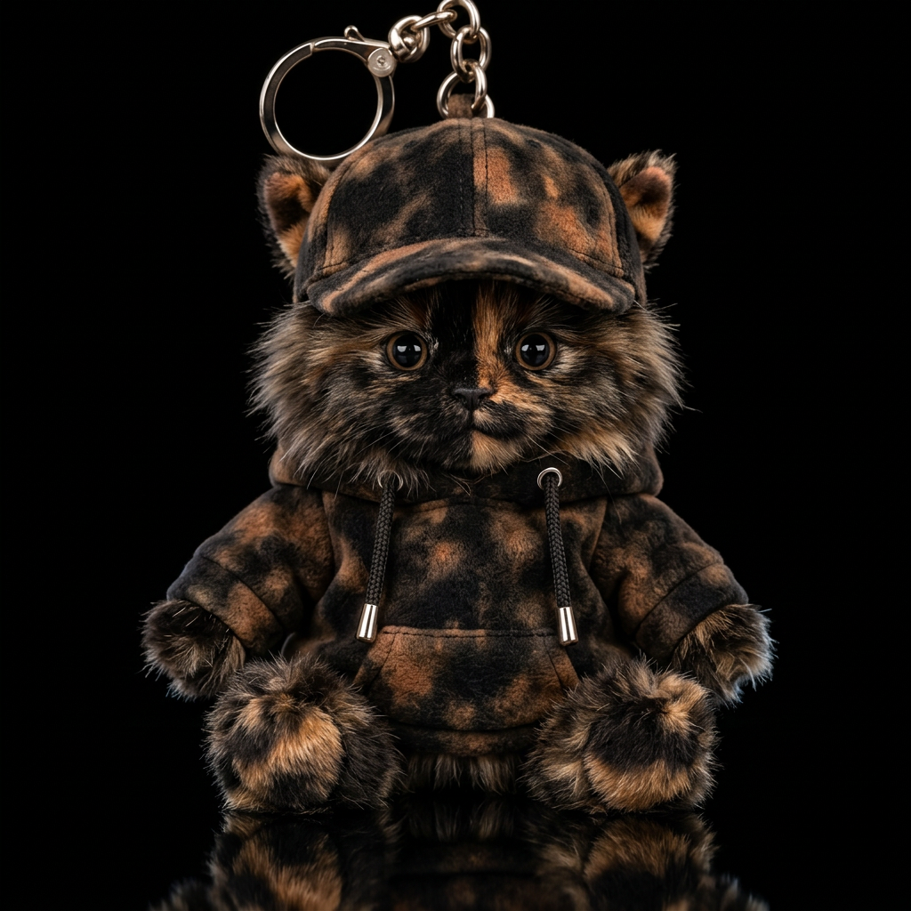 Long haired tortoiseshell cat black & brown hoodie... water bottle design