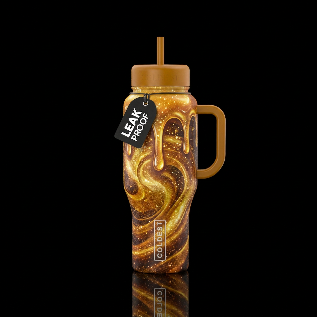 honey, abstract, sparkly, shiny, magical, stylisti... water bottle design