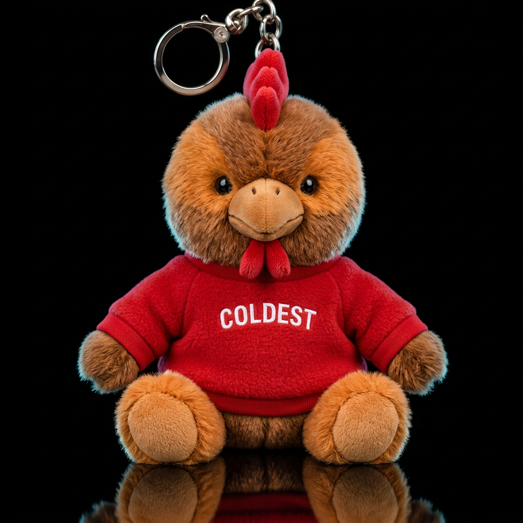 A Rooster red outfit no cap water bottle design