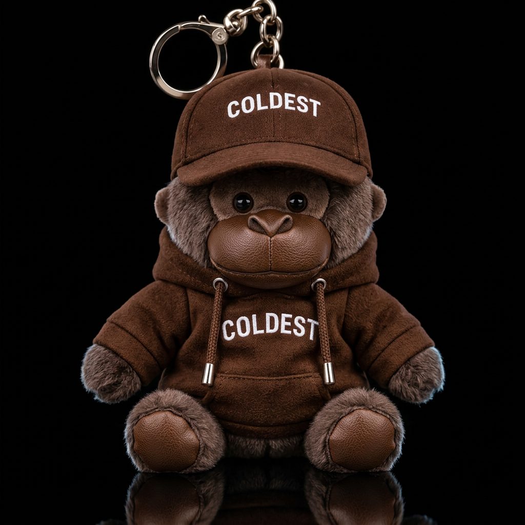 Gorilla,  brown hoodie,cap water bottle design