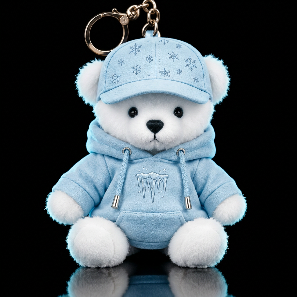 Frozen Icesikle, polar bear, snowflakes,  light bl... water bottle design