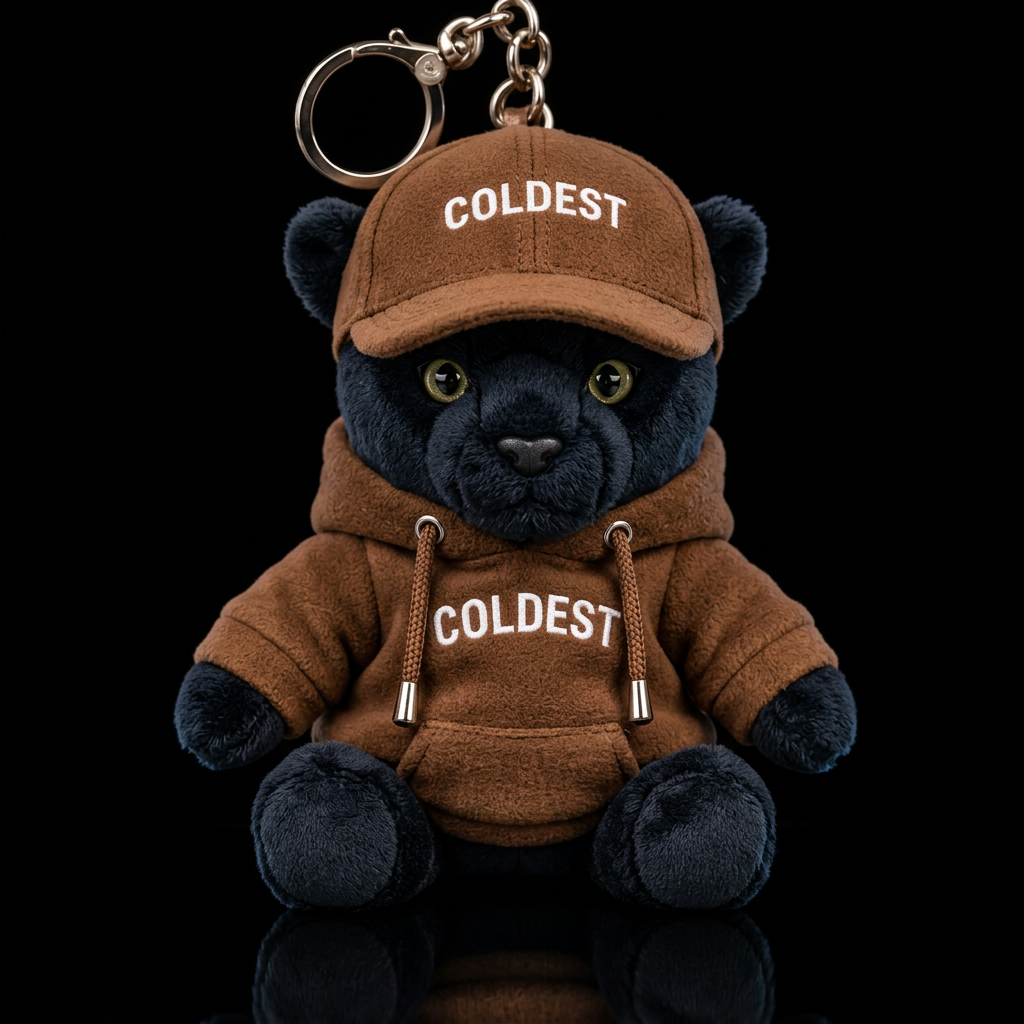 Black cougar Brown hoodie matching cap water bottle design