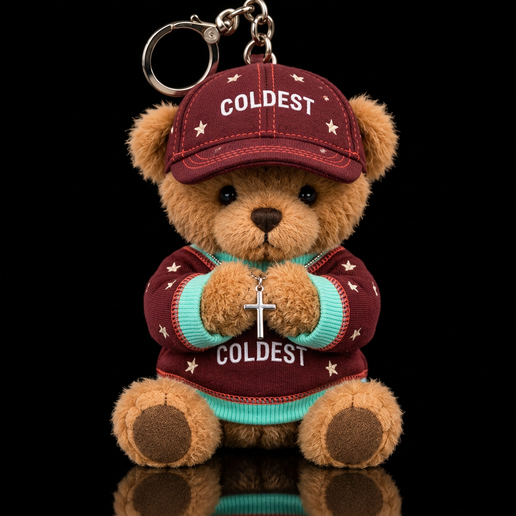 Praying Mary the bear water bottle design
