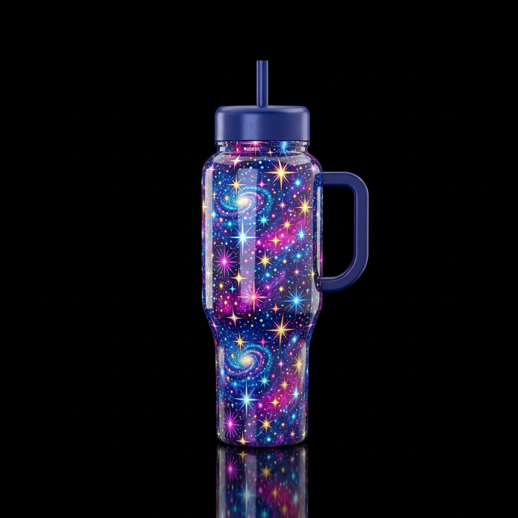Starring, shiny , Colorful water bottle design