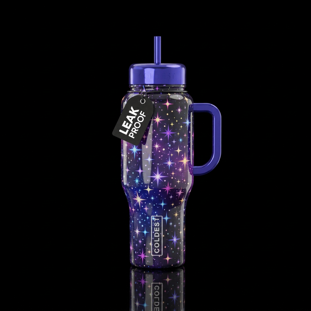 Starring, shiny , Colorful water bottle design