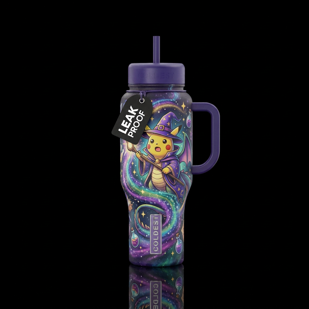 magical, fantasy, stylistic, artistic, meme water bottle design
