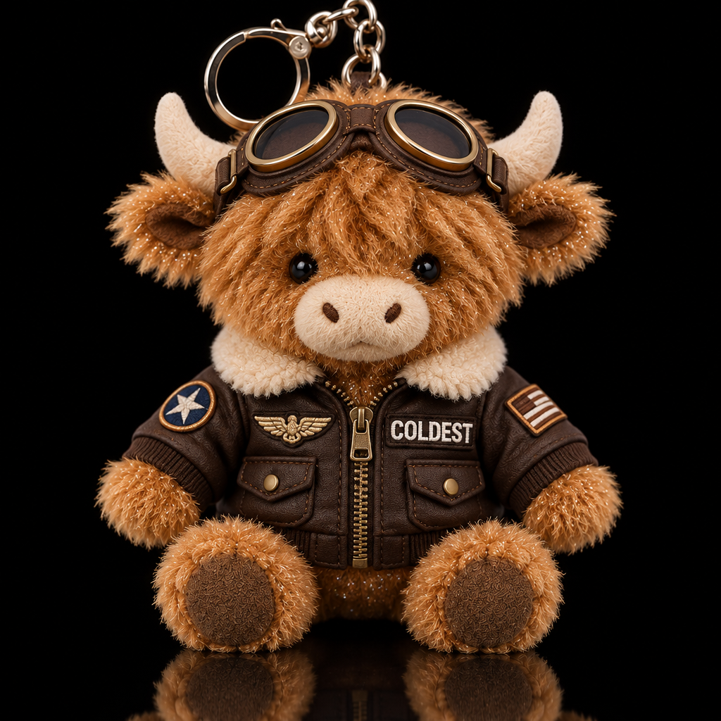 Buster the highland cow water bottle design