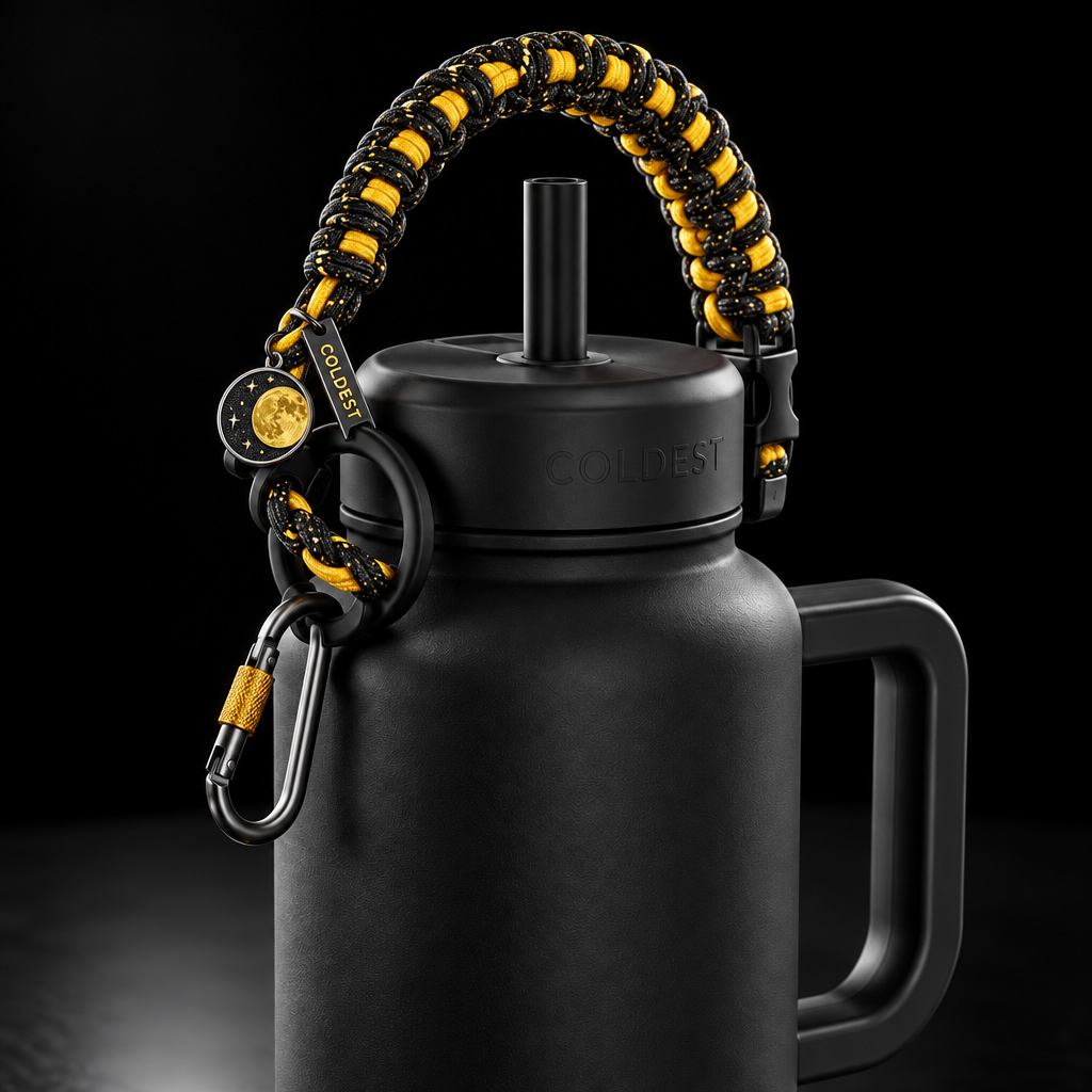 Yellow moon water bottle design