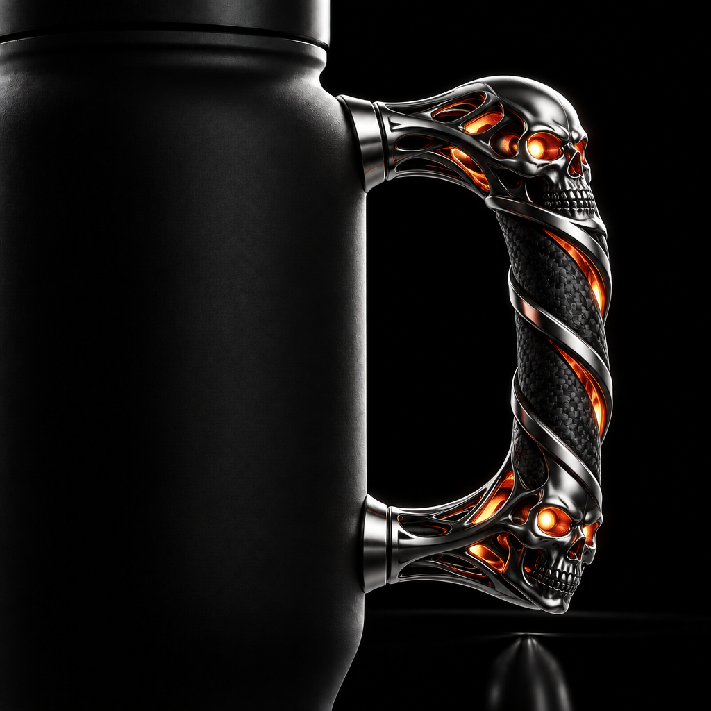 Glowing Skulls water bottle design