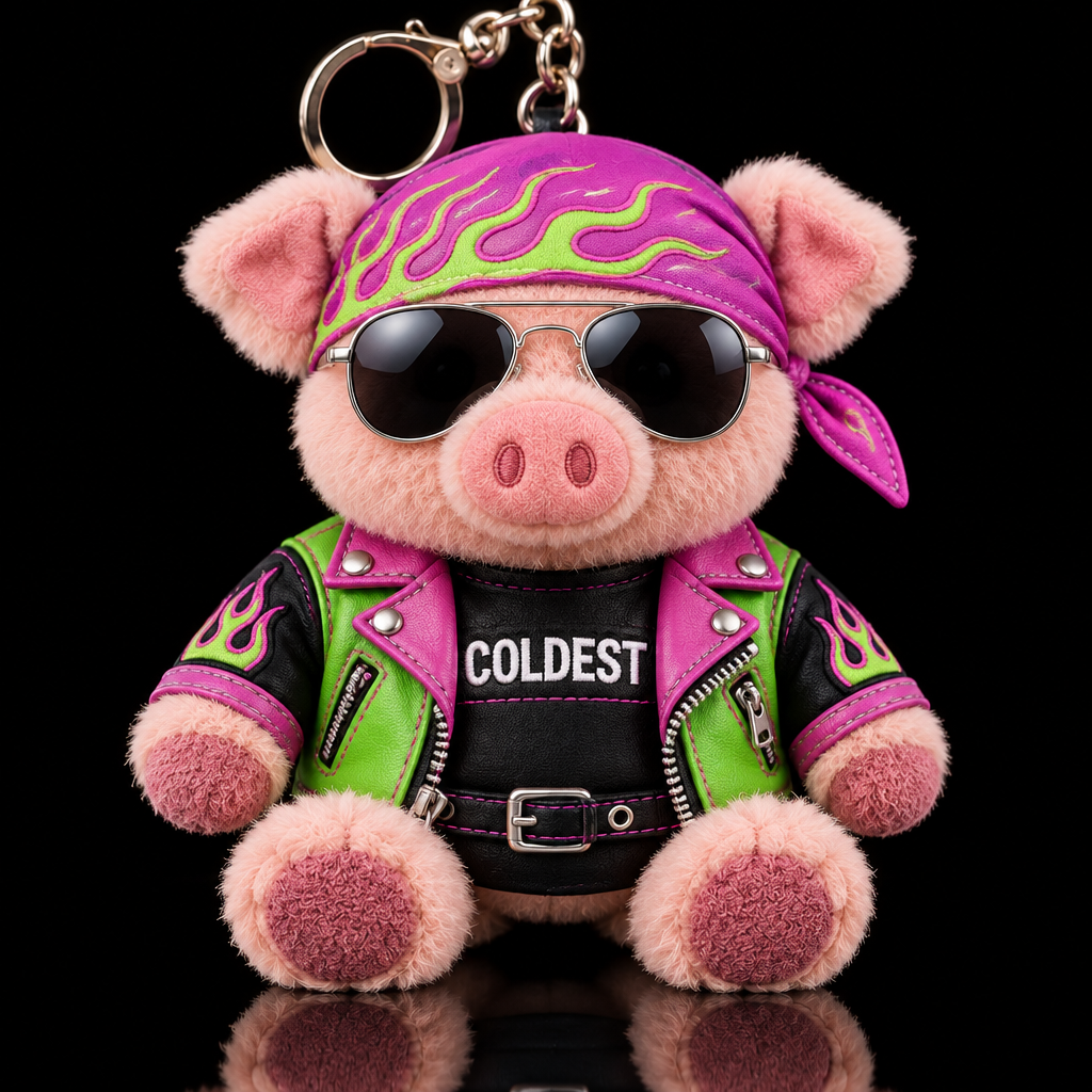 Johnny the piglet water bottle design