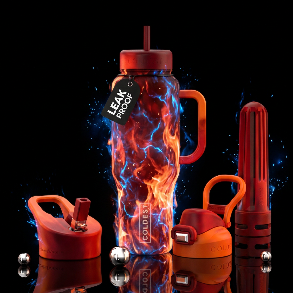 Magical fire water bottle design
