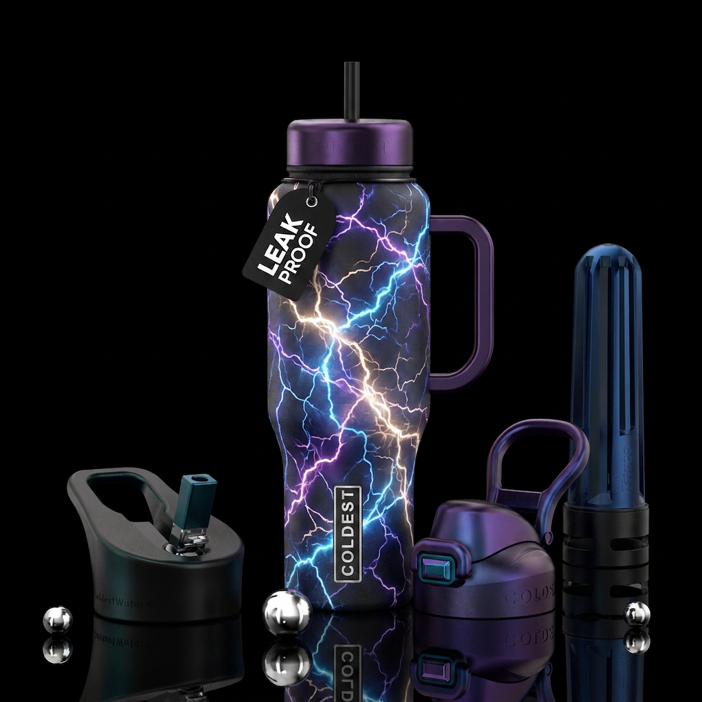 Magical lightening water bottle design