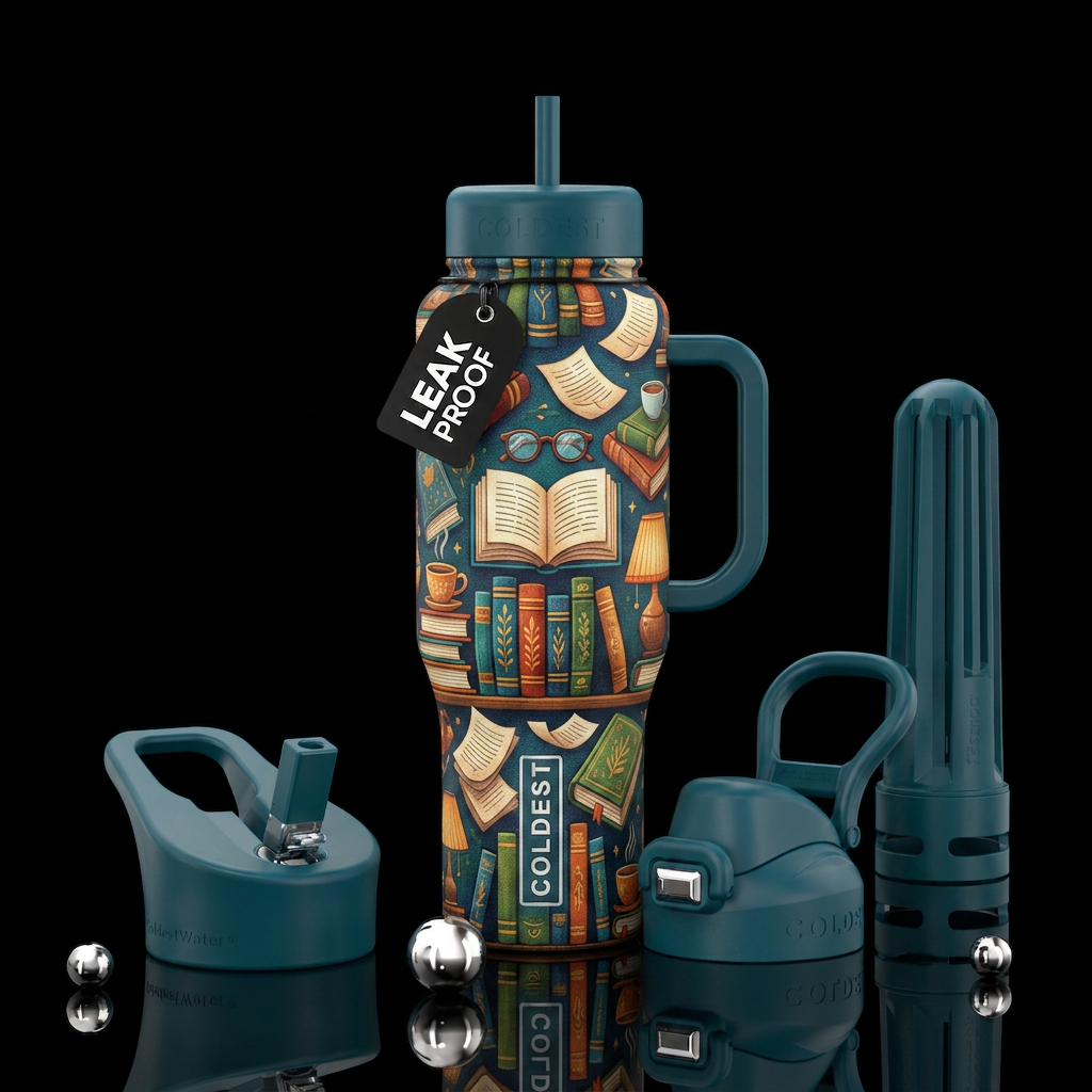Book nerds water bottle design