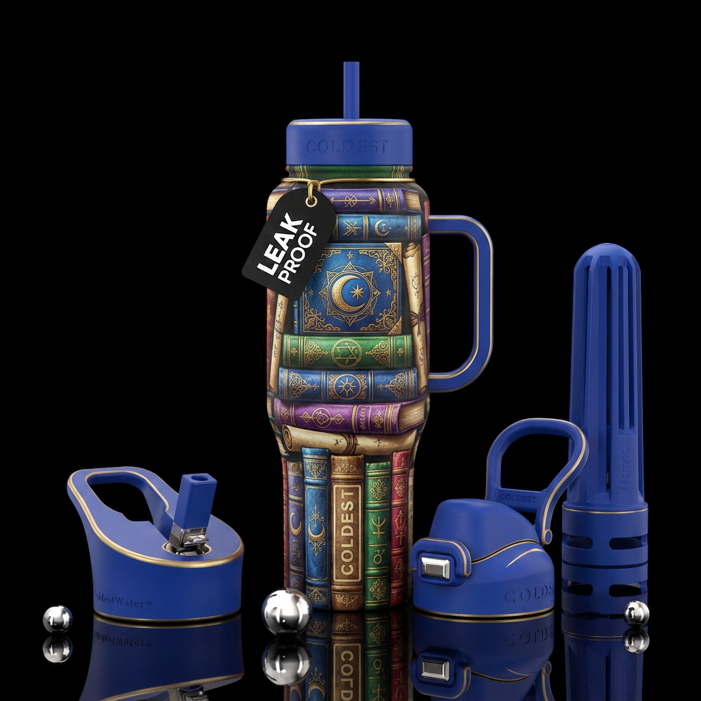 spell books water bottle design
