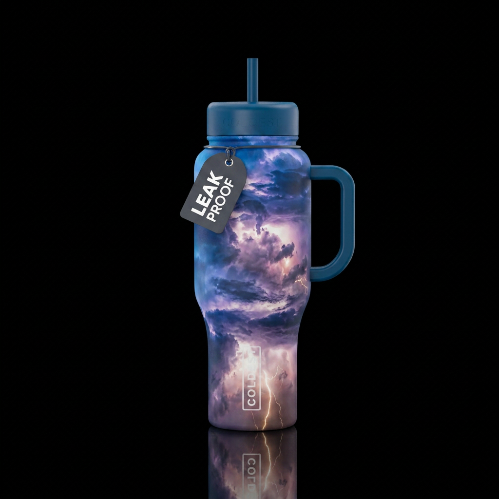 Storm clouds water bottle design