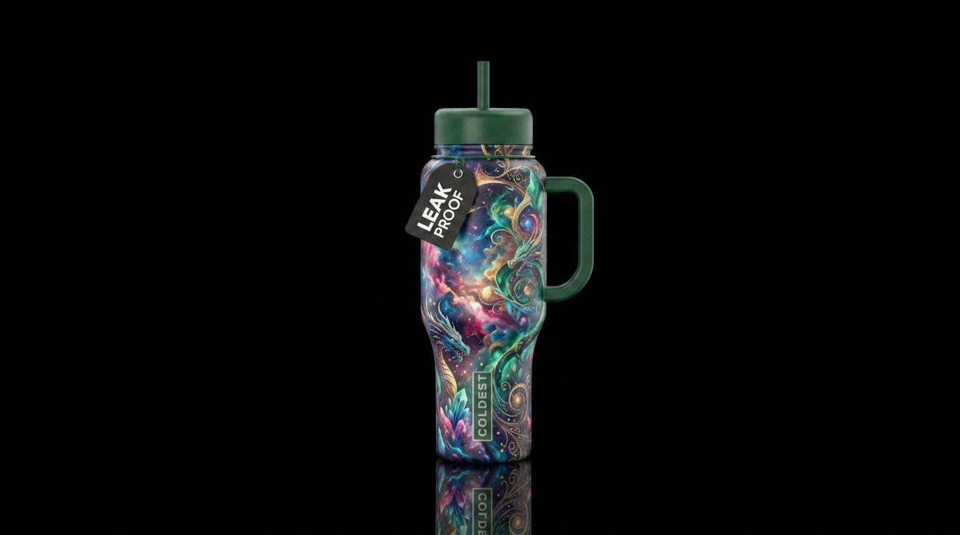 Abstract fantasy water bottle design