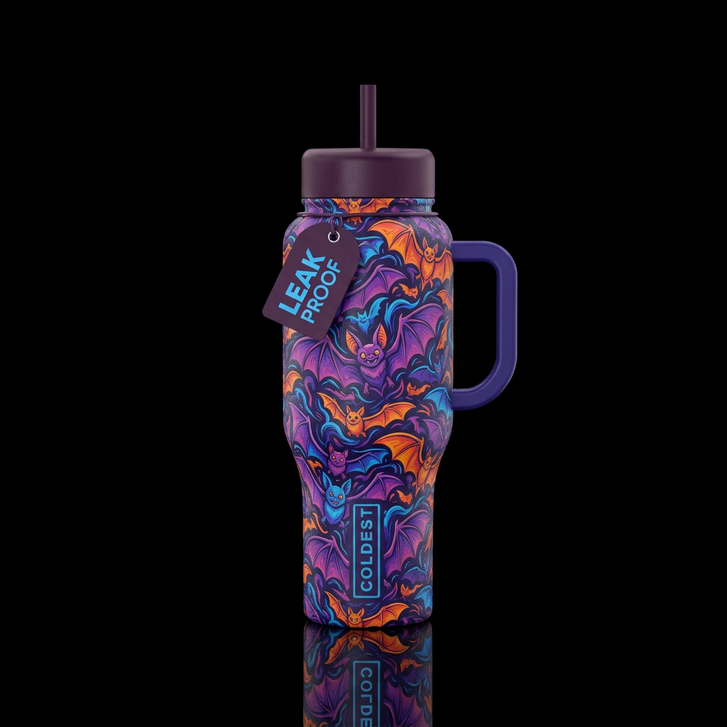 Bat crazy water bottle design