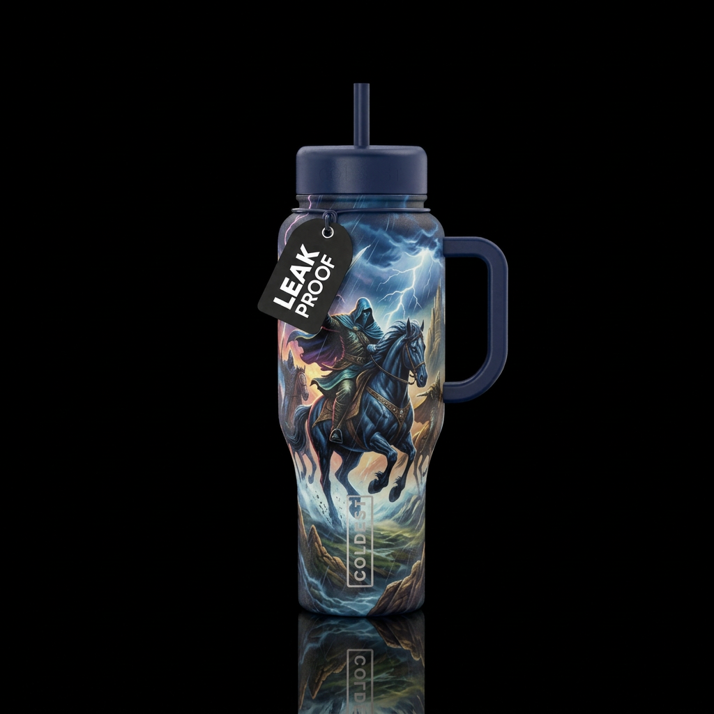 Riders on the storm water bottle design