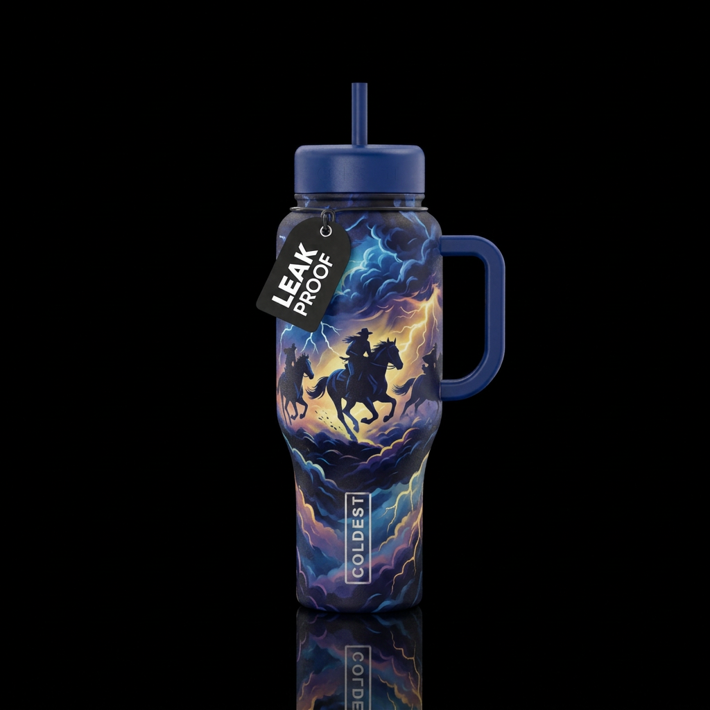 Riders on the storm water bottle design
