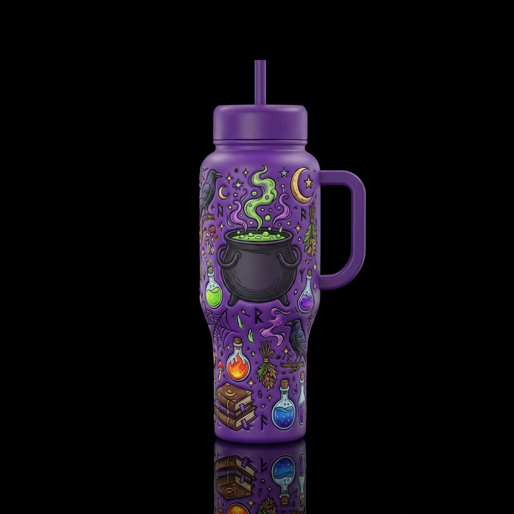Witches Melting pot water bottle design