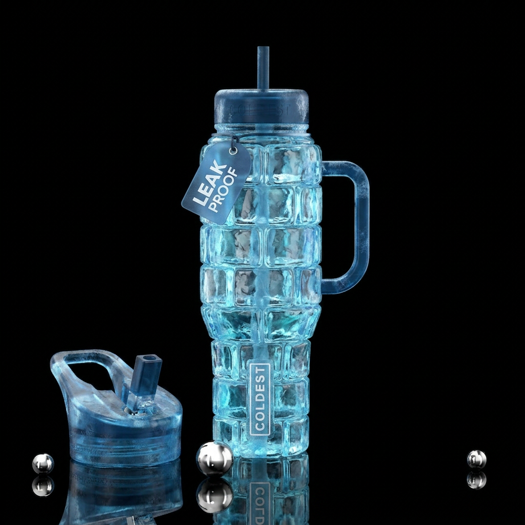 Tumbler made of Igloo ice blocks water bottle design