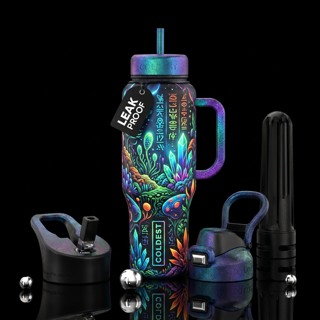 Tumbler inspired by a alien discovery on the moon water bottle design
