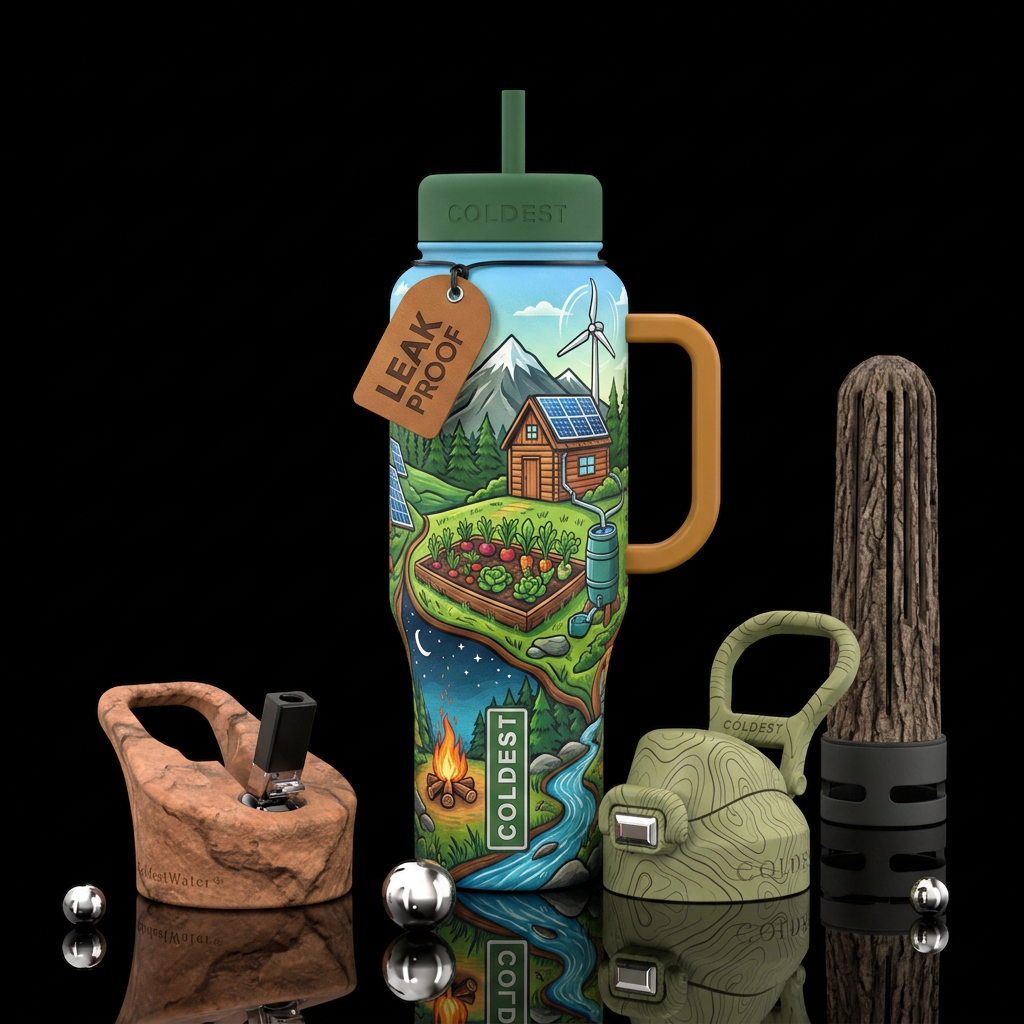 Tumbler inspired by living off grid water bottle design