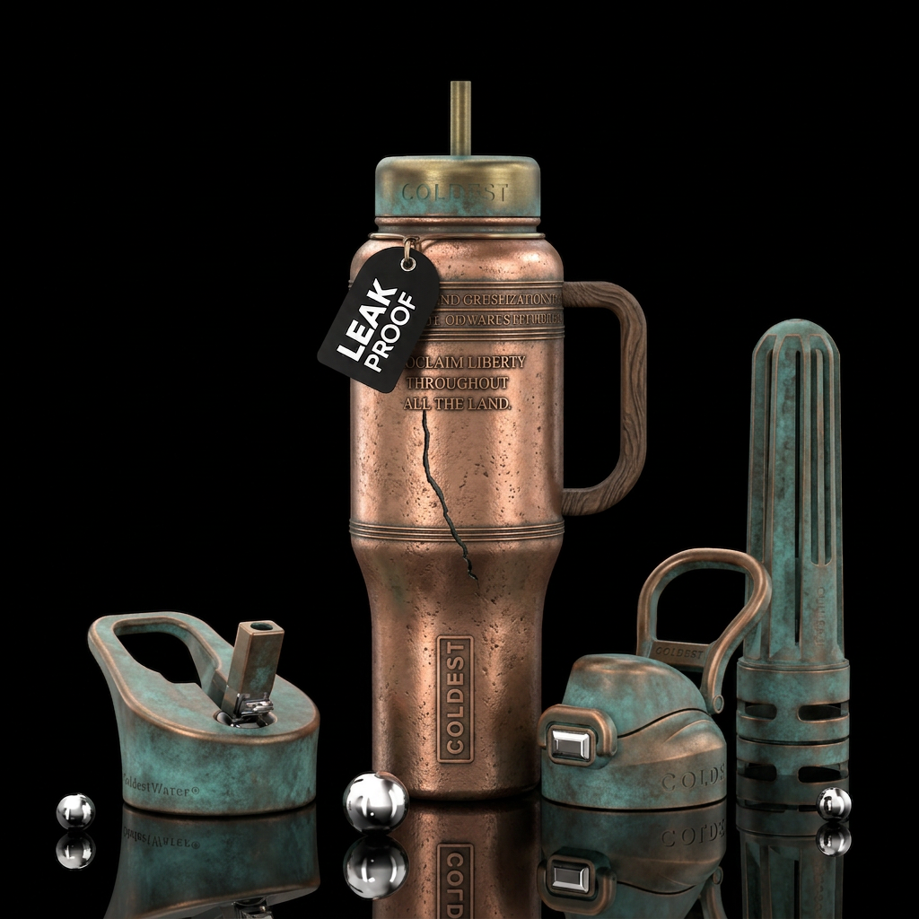 Tumbler inspired by the liberty bell water bottle design
