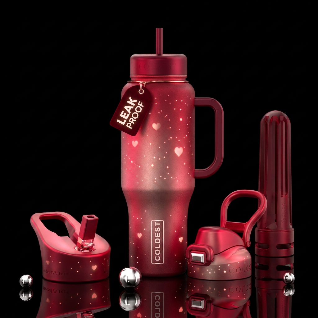 Tumbler inspired by valentines day and is glowy water bottle design