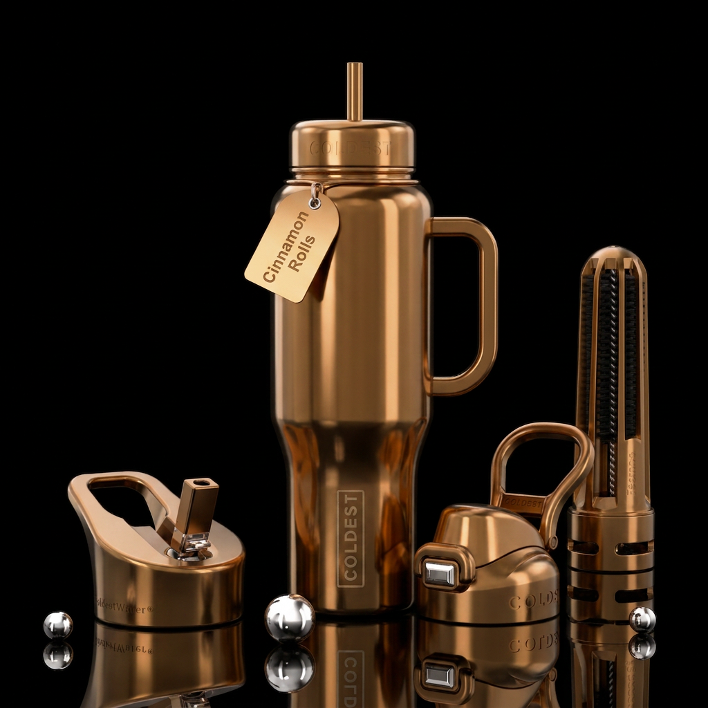 Tumbler inspired by cinnamon rolls water bottle design