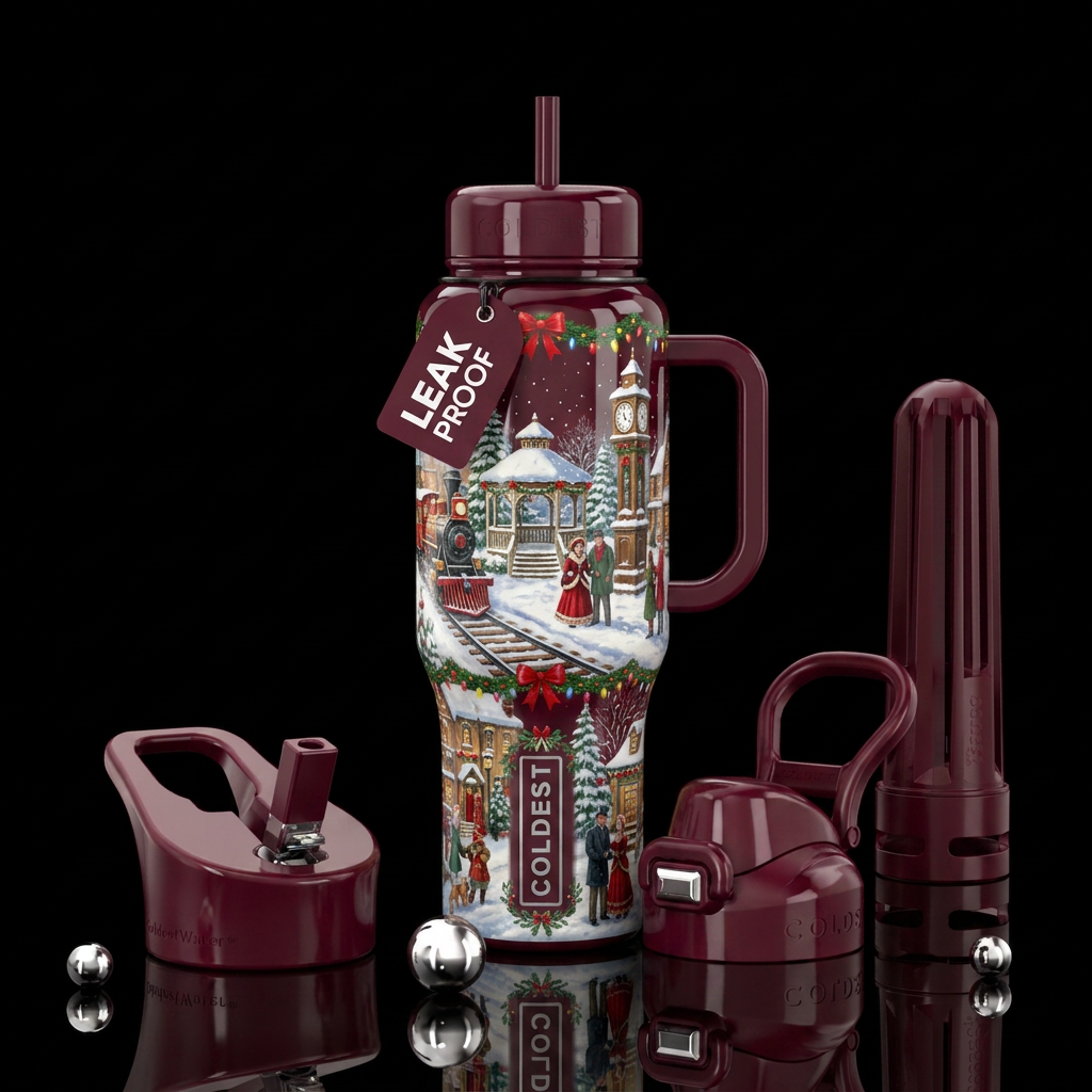 Tumbler inspired by Hallmark Christmas movies water bottle design