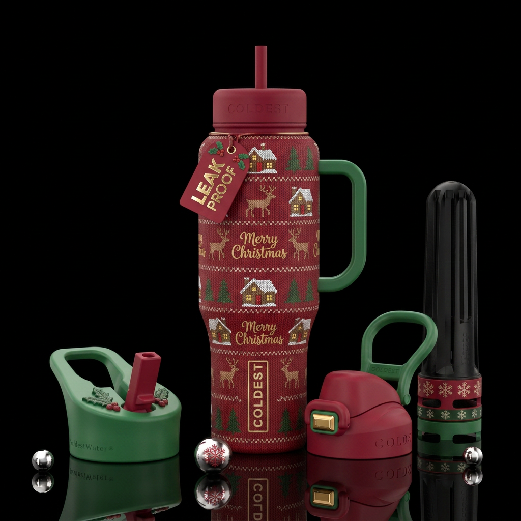 Tumbler inspired by Hallmark Christmas movies water bottle design