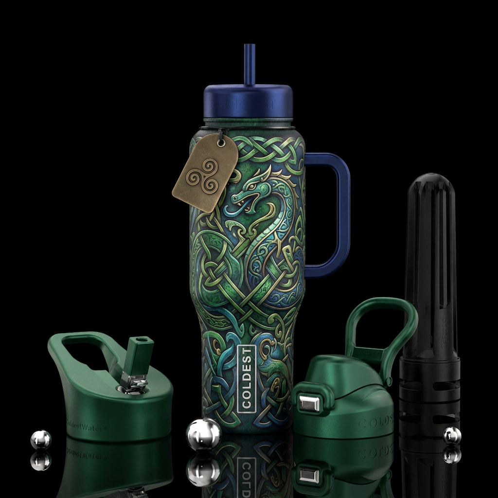 Tumbler inspired by Celtic legend water bottle design