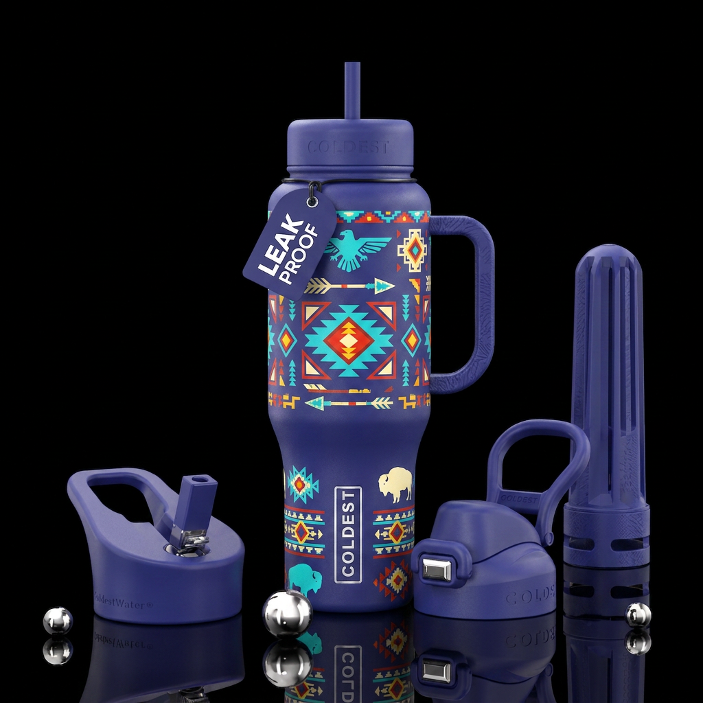Tumbler inspired by native american water bottle design