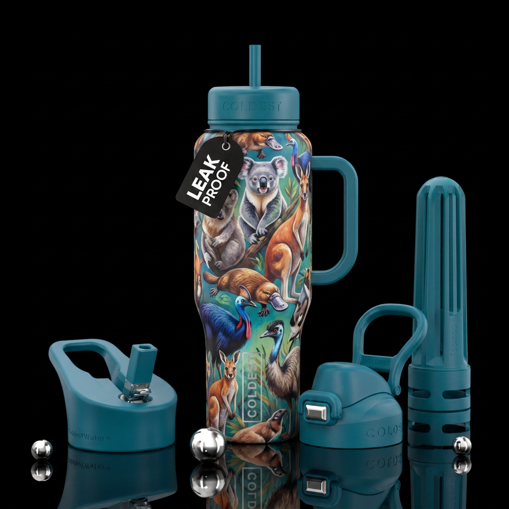 Tumbler inspired by Australian animals water bottle design