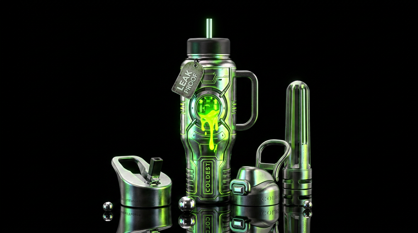 Tumbler resembles a futuristic nuclear reactor tha... water bottle design