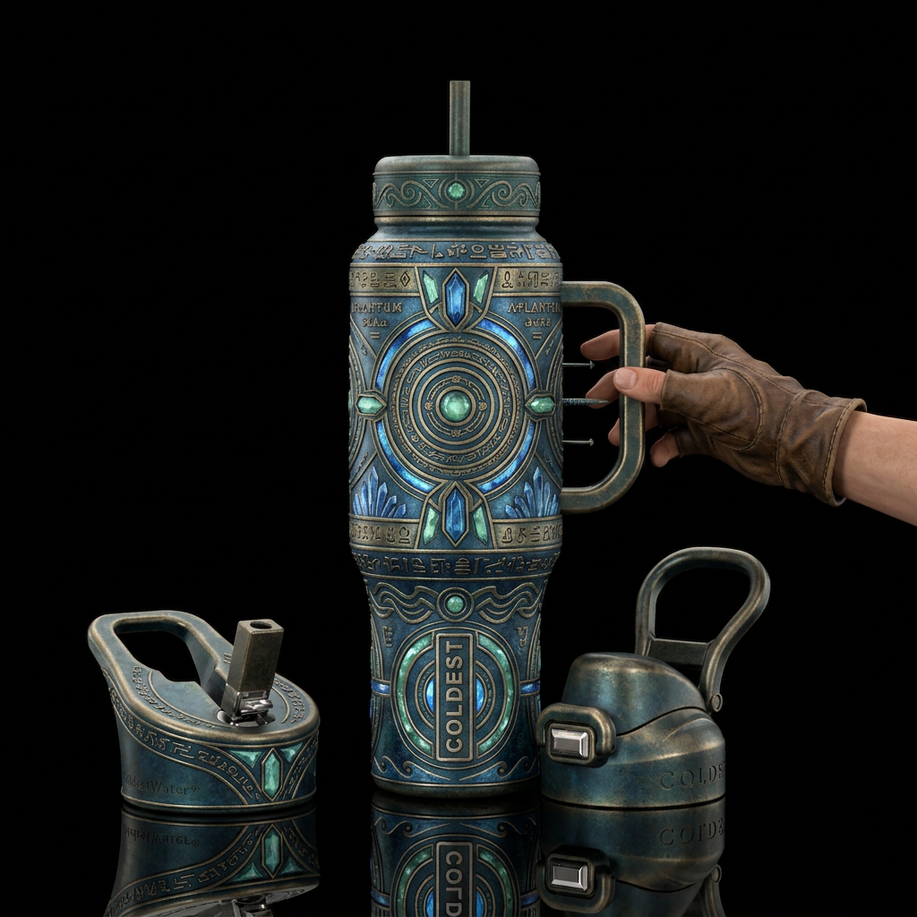 Tumbler is an ancient atlantean artifact that is b... water bottle design