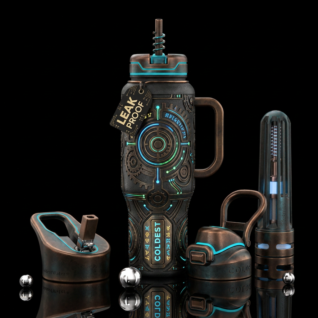 Tumbler is an ancient atlantean artifact that is b... water bottle design