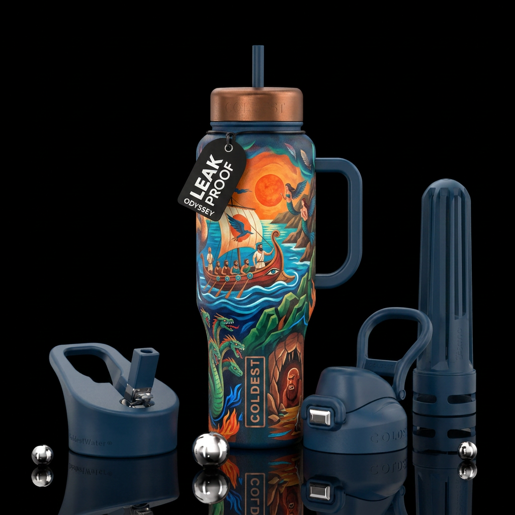Tumbler inspired from Homer's The Odyssey water bottle design