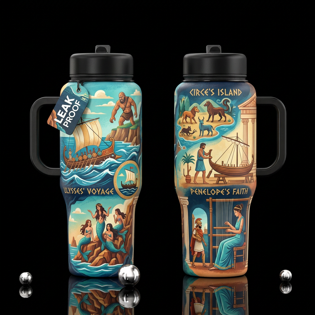 Tumbler inspired from Homer's The Odyssey,  please... water bottle design