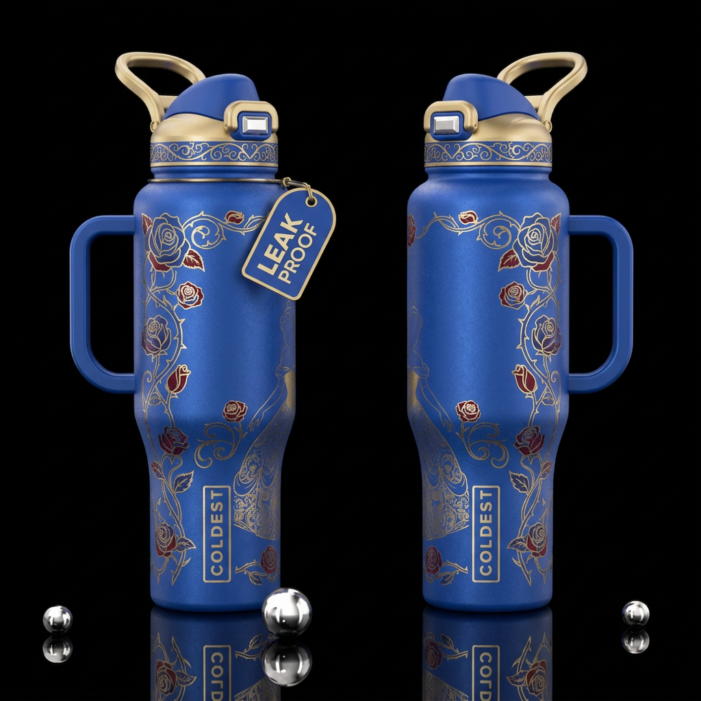 Tumbler inspired by Beauty and the Beast, show bot... water bottle design