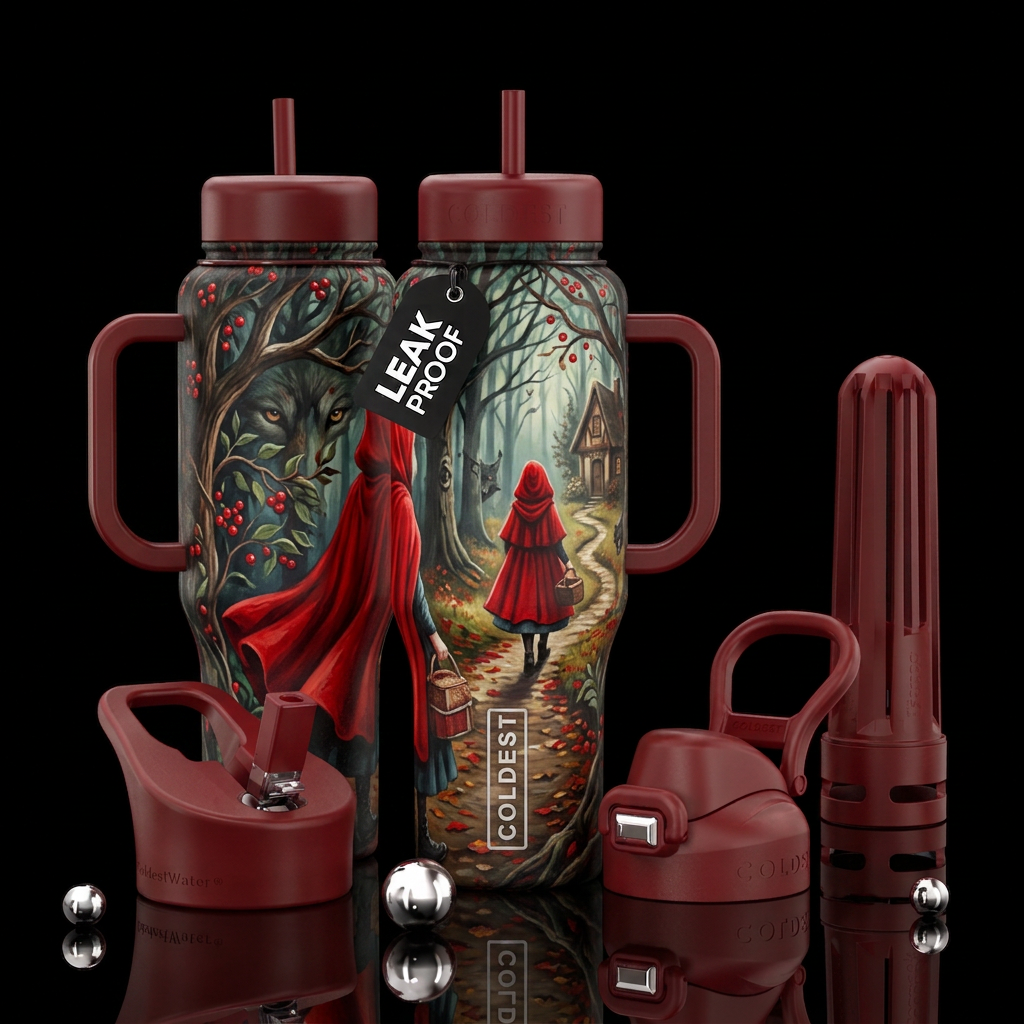 Tumbler inspired by Little red riding hood, show b... water bottle design