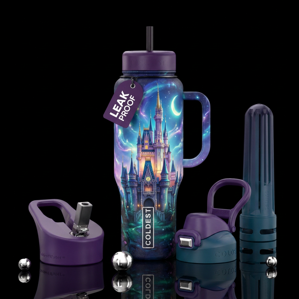 Tumbler inspired by a fairy tale castle water bottle design