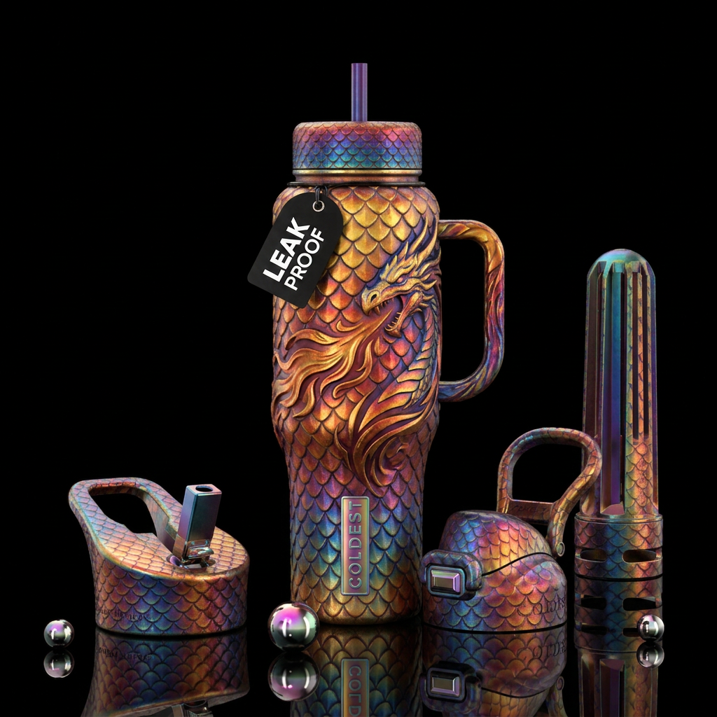 Tumbler inspired by a fire breathing dragon, pleas... water bottle design