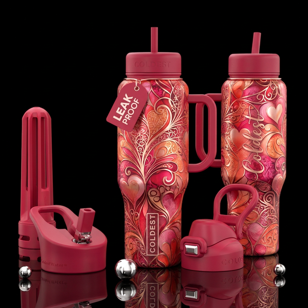 Tumbler inspired by romance, please show both side... water bottle design