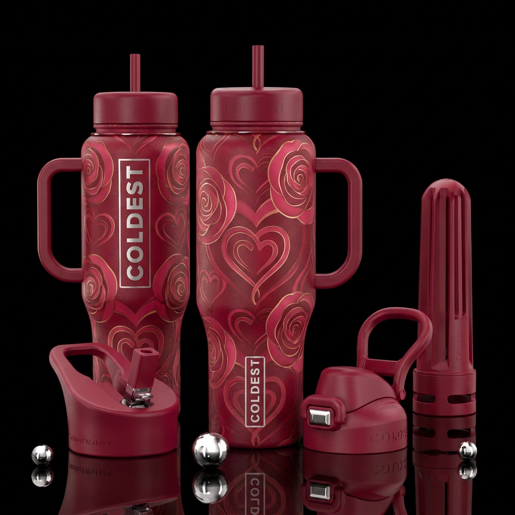 Tumbler inspired by romance, please show both side... water bottle design