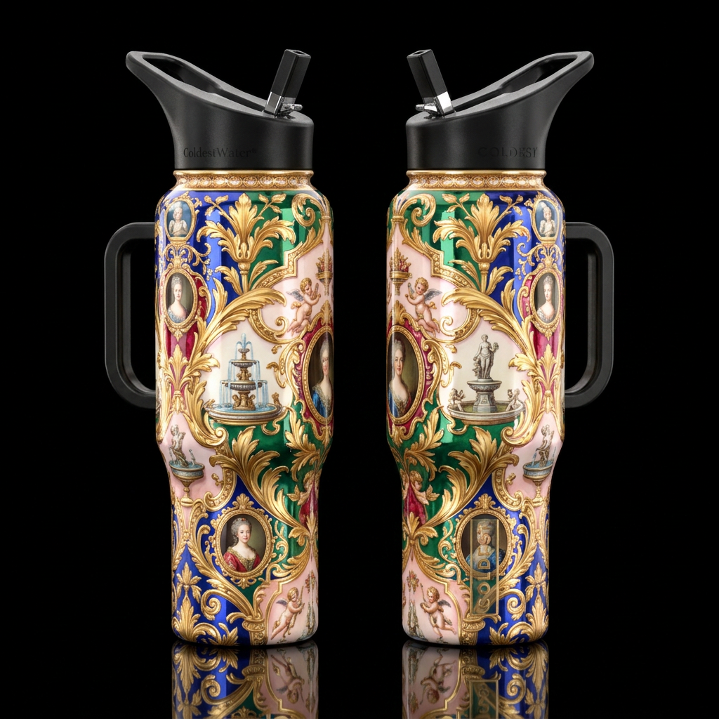Tumbler inspired by romance of times past,  Versai... water bottle design