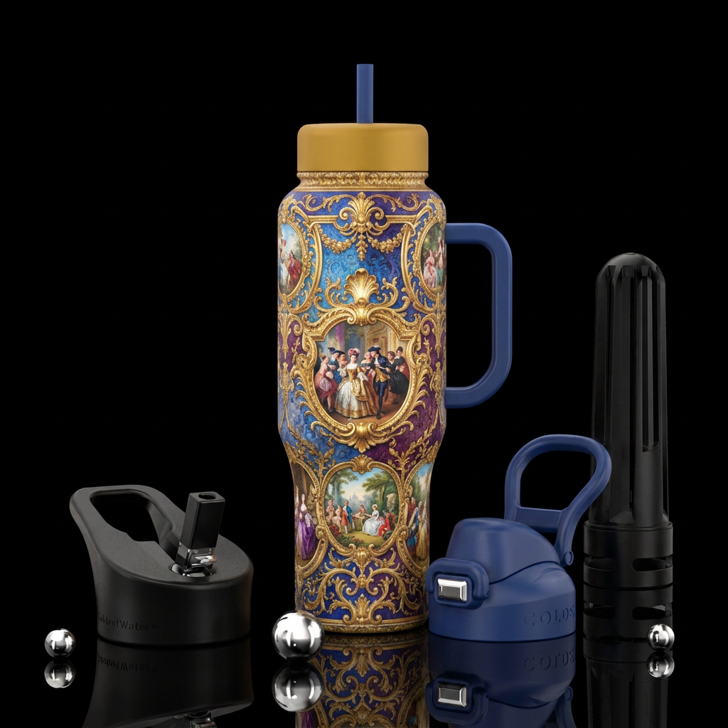 Tumbler inspired by romance of times past,  Versai... water bottle design