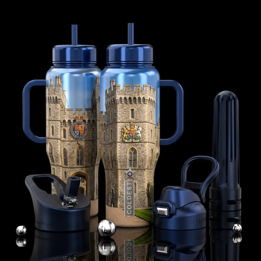 Tumbler inspired by Windsor Castle, please show bo... water bottle design
